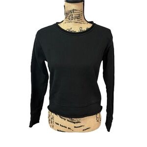 Frank & Eileen James Boyfriend Crewneck Sweatshirt Cropped Black Size XS